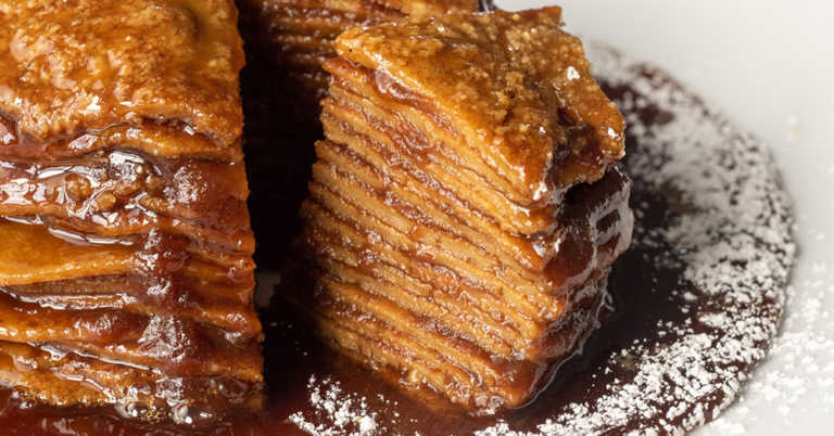 Apple Jack Crepes with Homemade Syrup