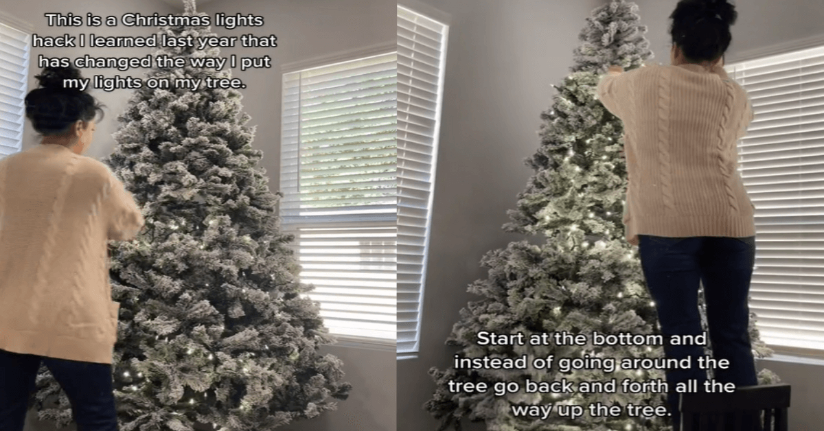 Woman’s Viral Christmas Tree Light Hack Makes Decorating A Breeze | 12 ...