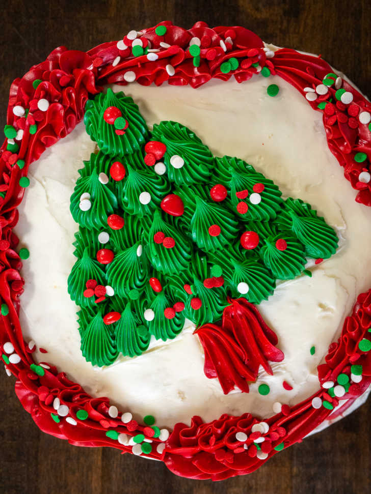 christmas tree birthday cake