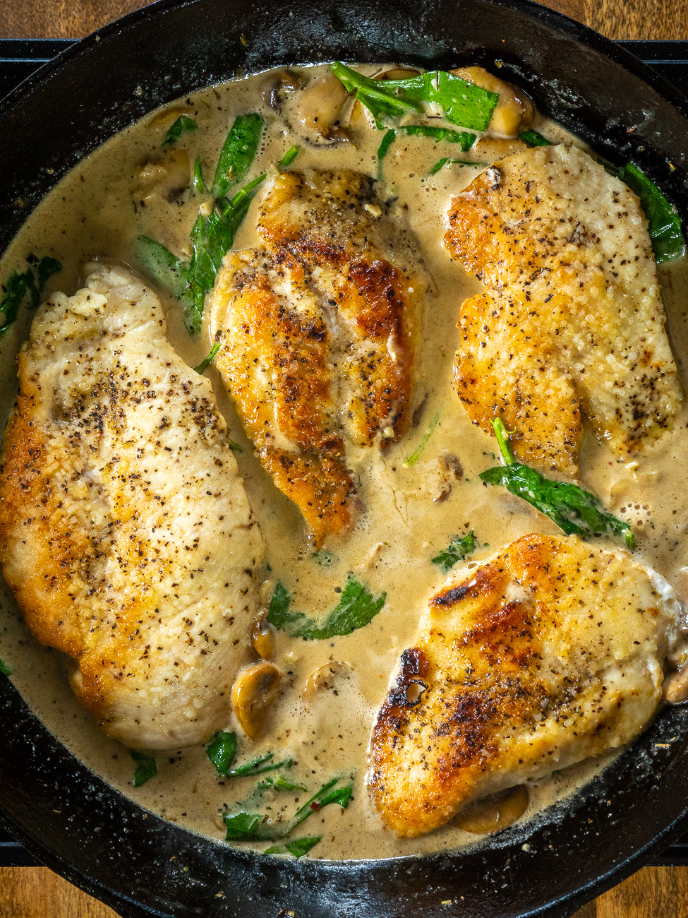 Creamy Chicken Mushroom Florentine Skillet | 12 Tomatoes