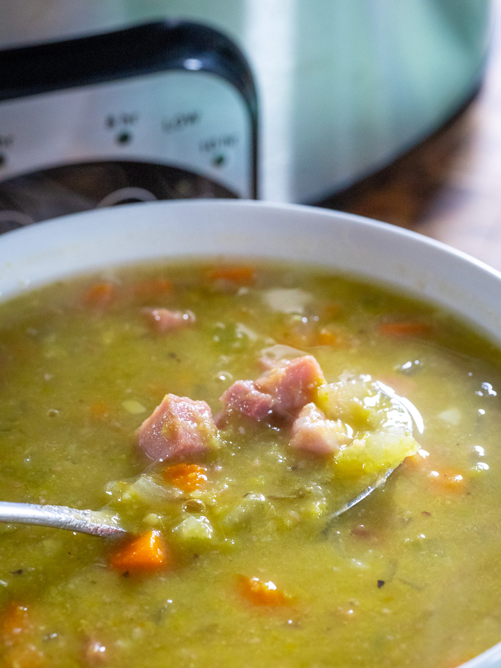 Slow Cooker Ham Split Pea Soup - Sweet and Savory Meals