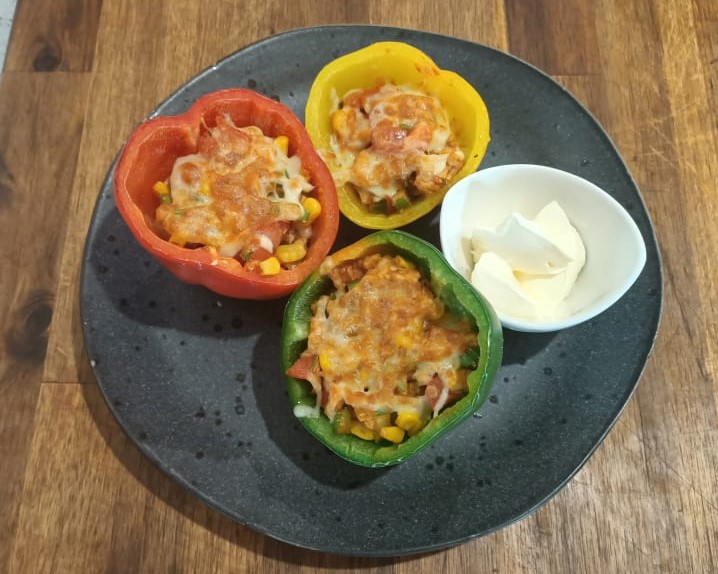 Plated Stuffed Peppers