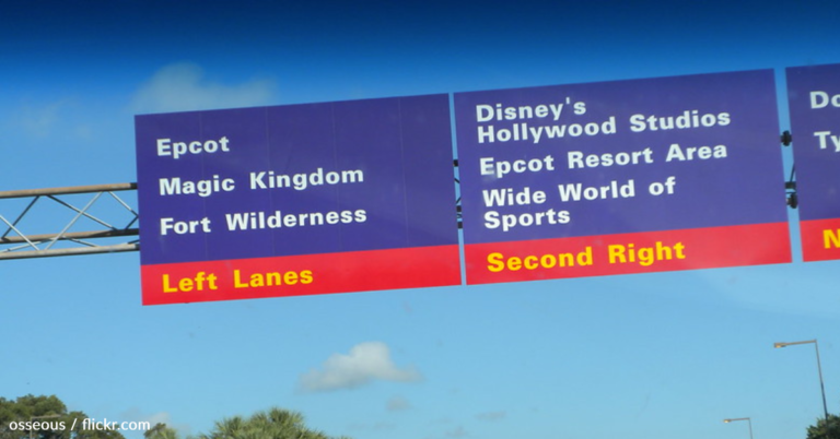 Why Disney World Has Purple Traffic Signs