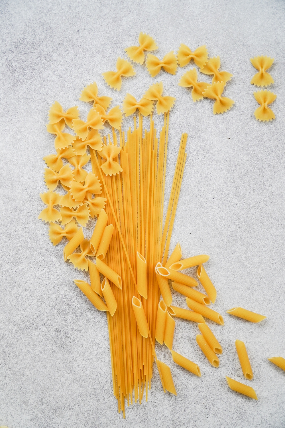 pastas on white background