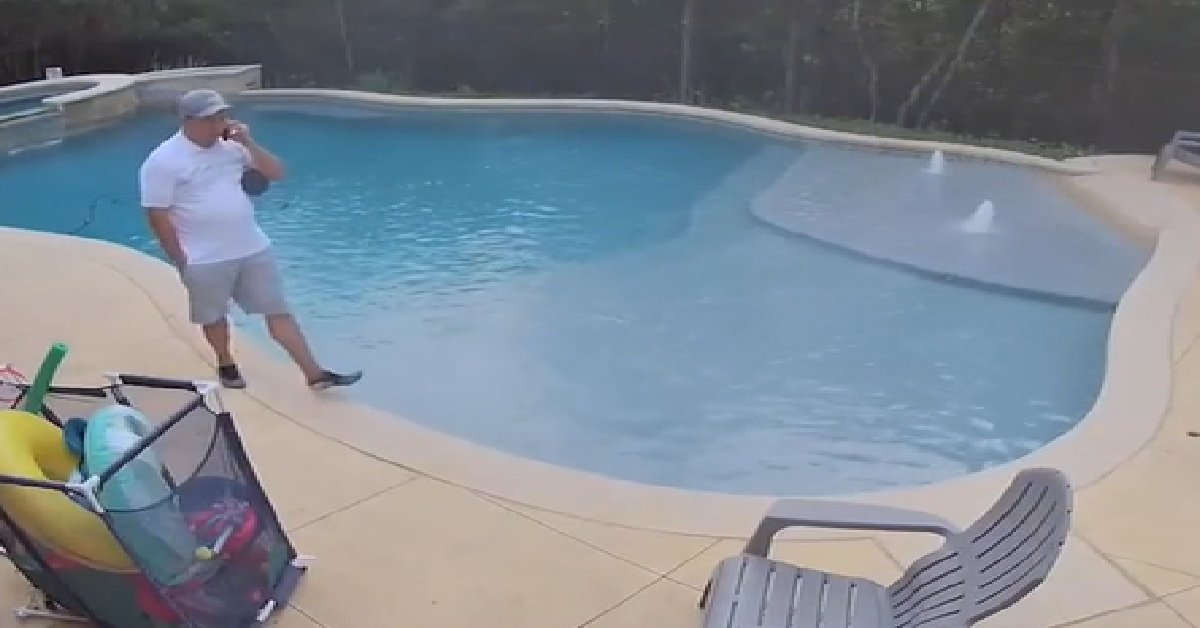 Dad Continues Work Call After Falling Into The Pool | 12 Tomatoes