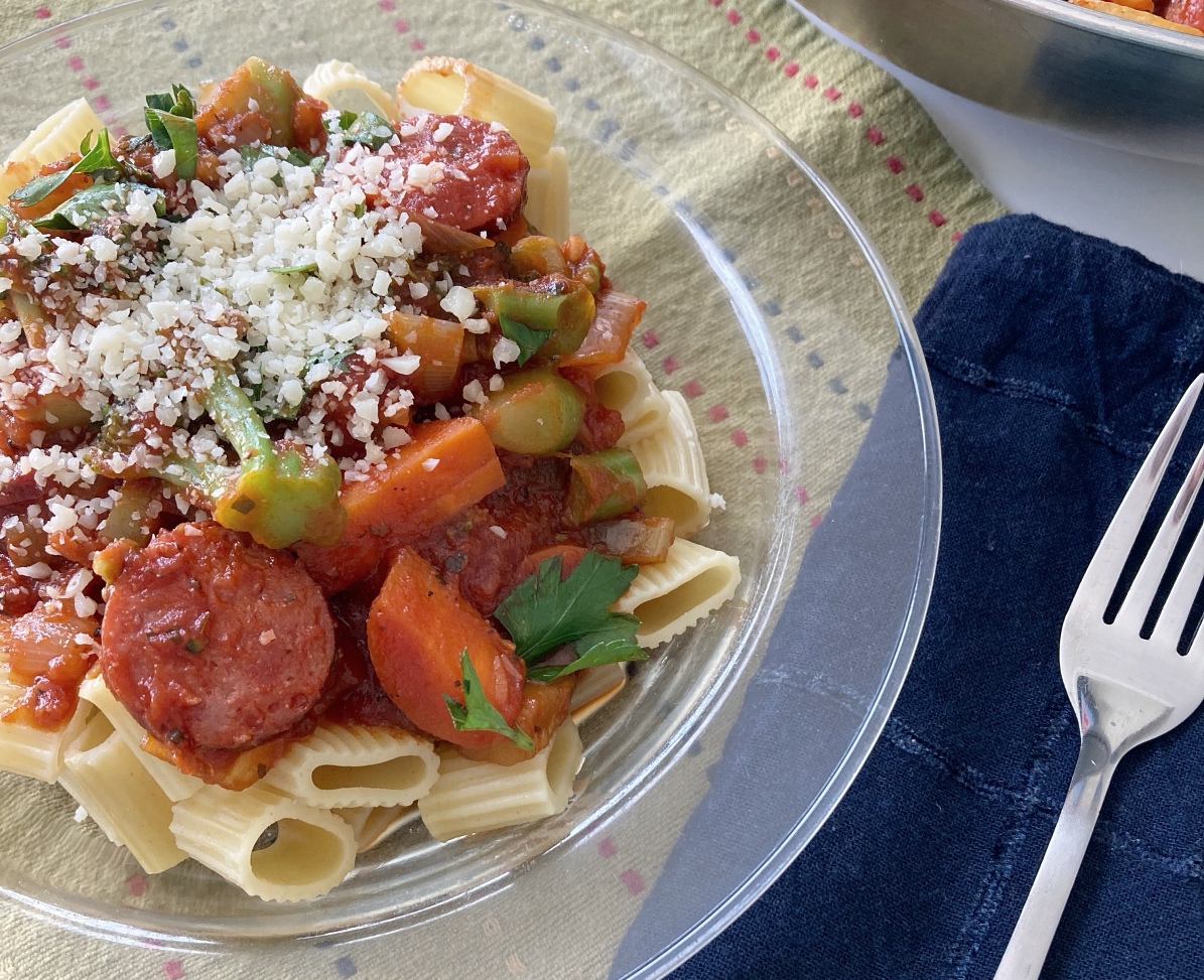 Broccoli & Beef Sausage Rigatoni