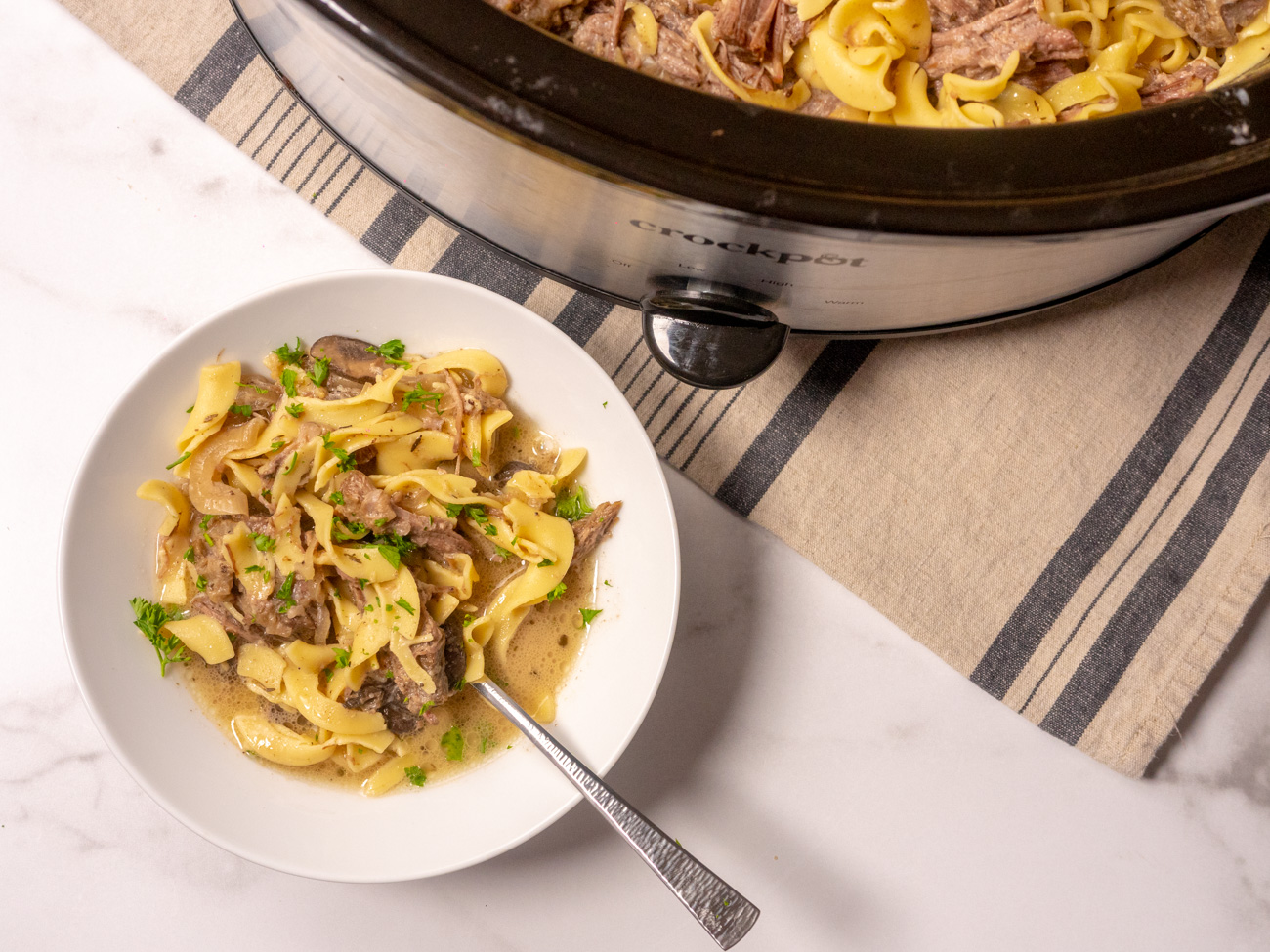 Slow Cooker Beef Stroganoff for Two - Peyton's Momma™