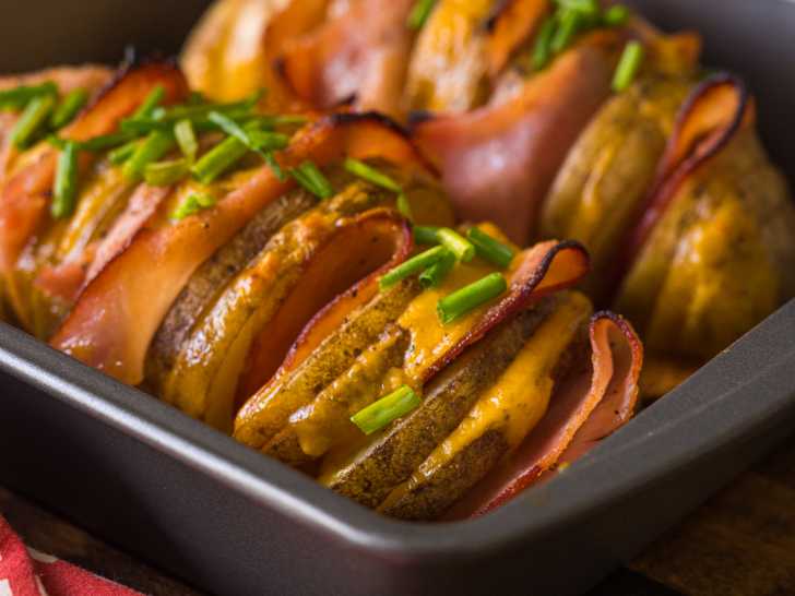 Ham-And-Cheese-Hasselback-Potatoes