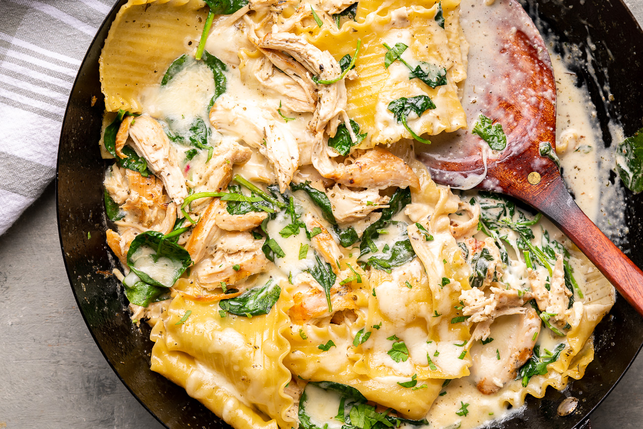 Skillet Chicken Lasagna