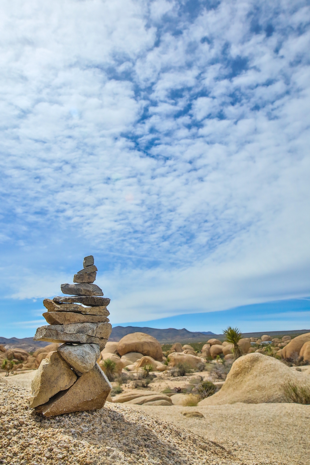 small cairn at Joshua Tree Park