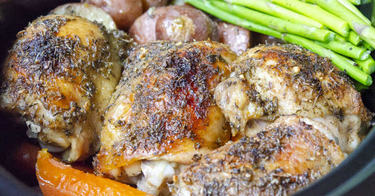 Slow Cooker Lemon Chicken and Veggies
