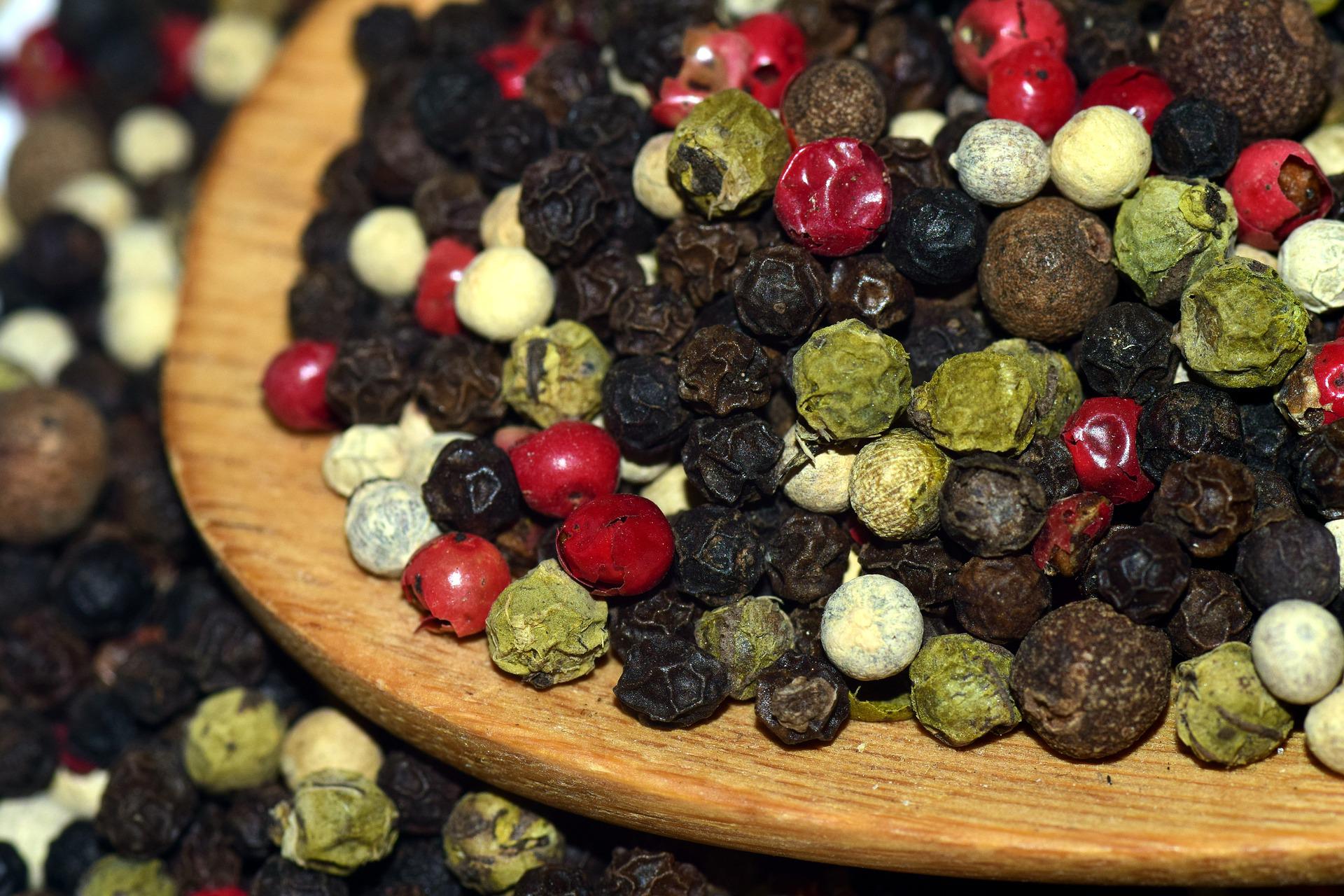 multicolored peppercorns