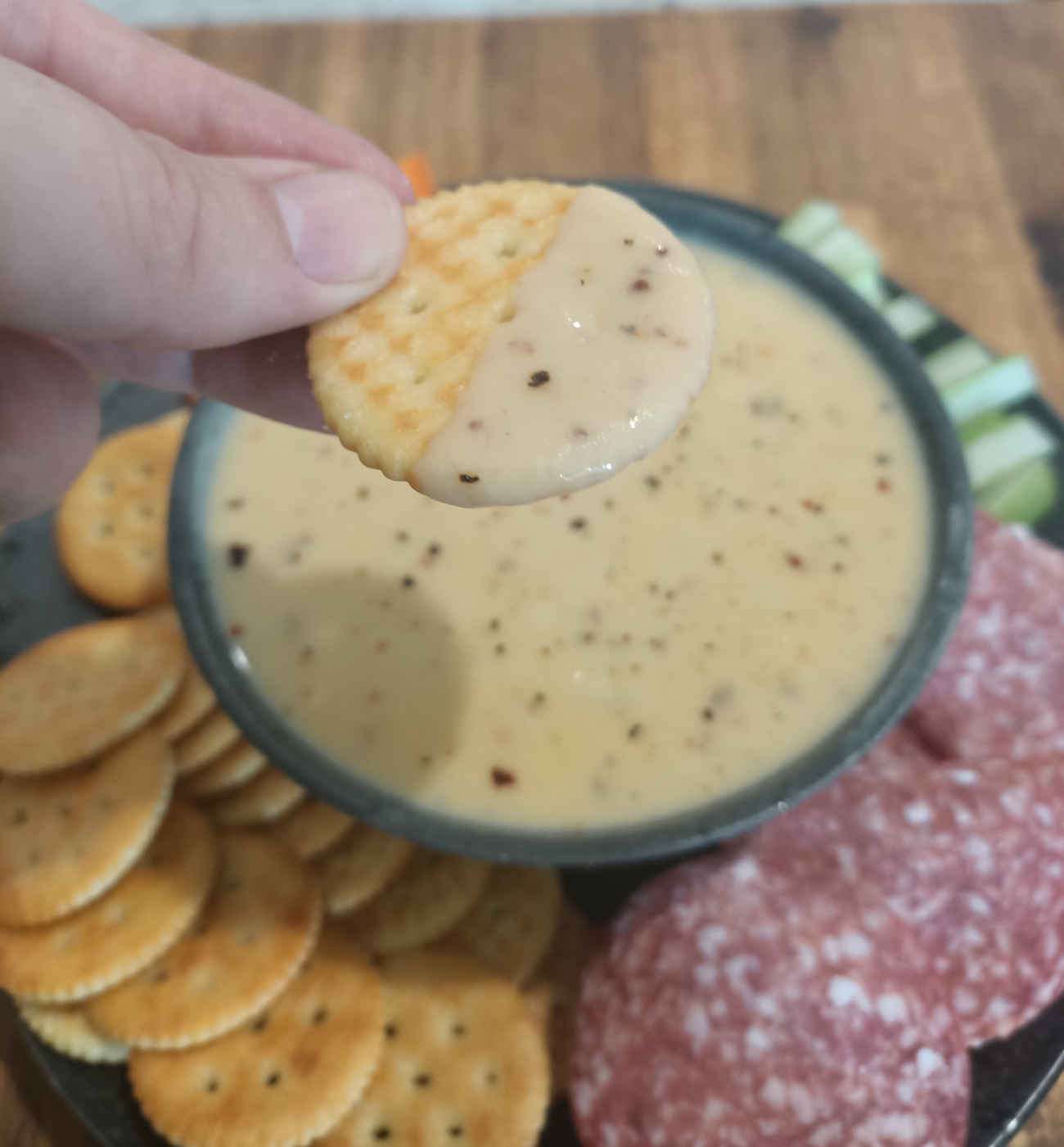 Cheddar Beer Dip Vertical