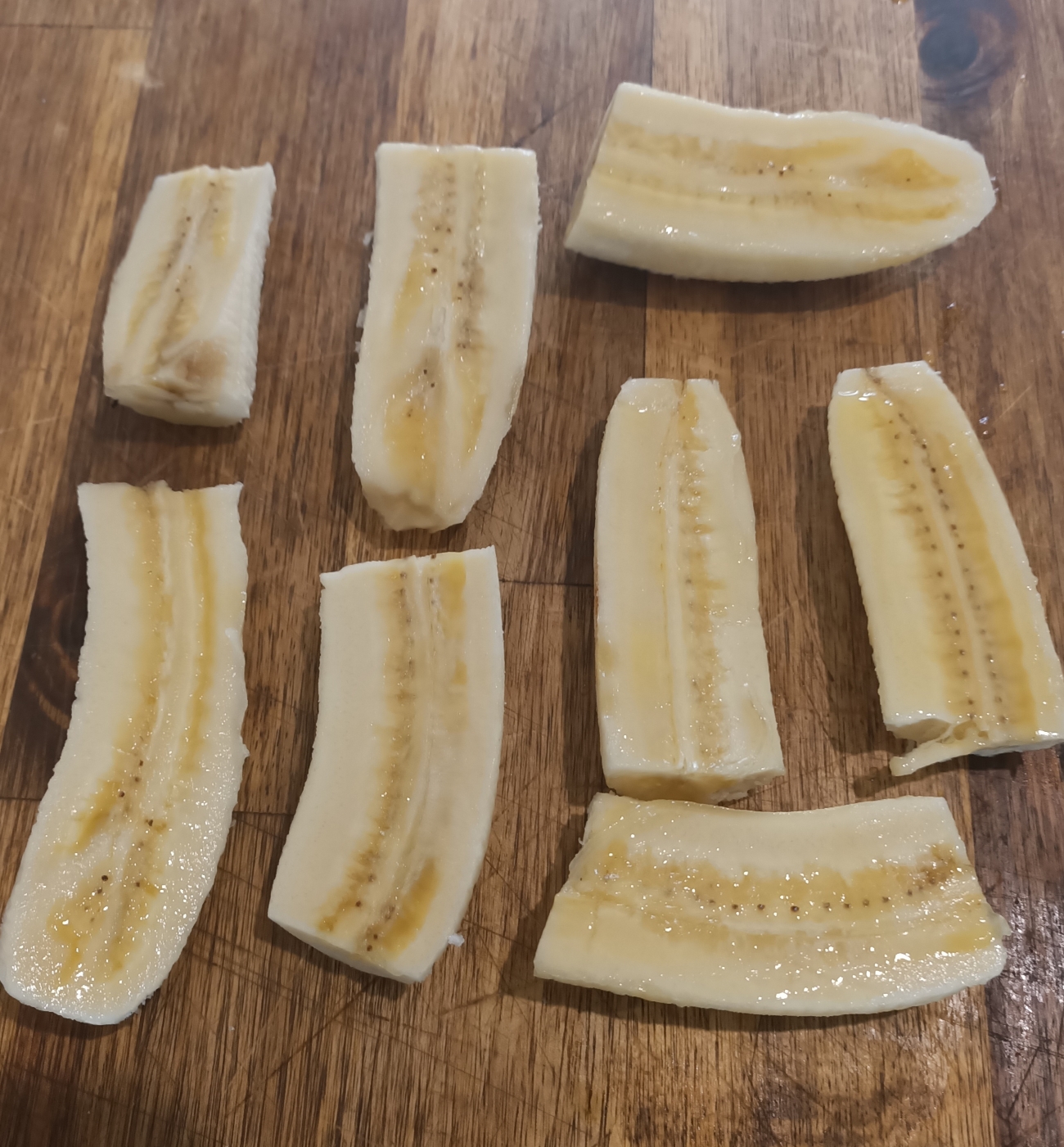 Cut and butter bananas
