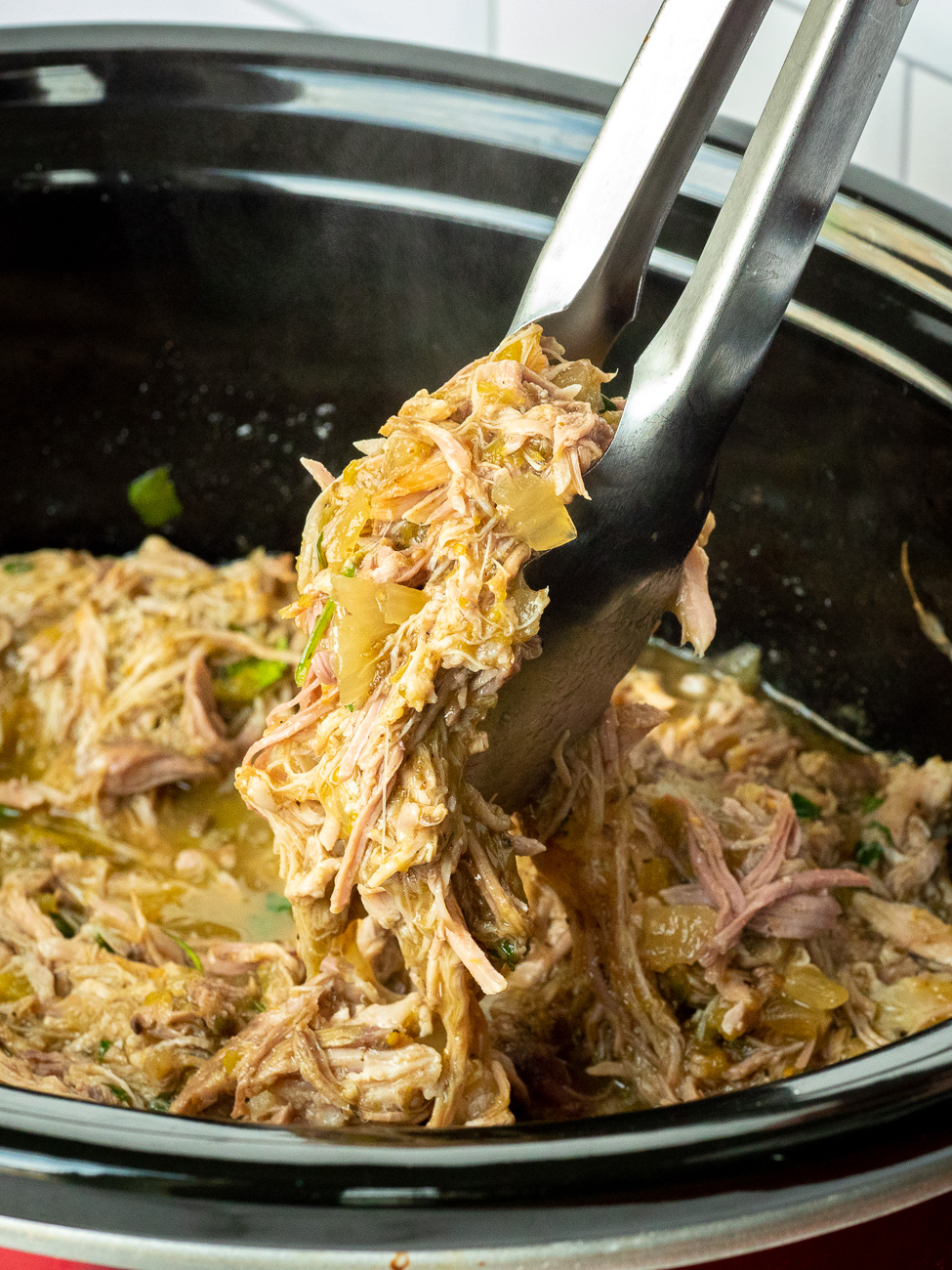 Crock-Pot Green Chile Pulled Pork - Barefeet in the Kitchen