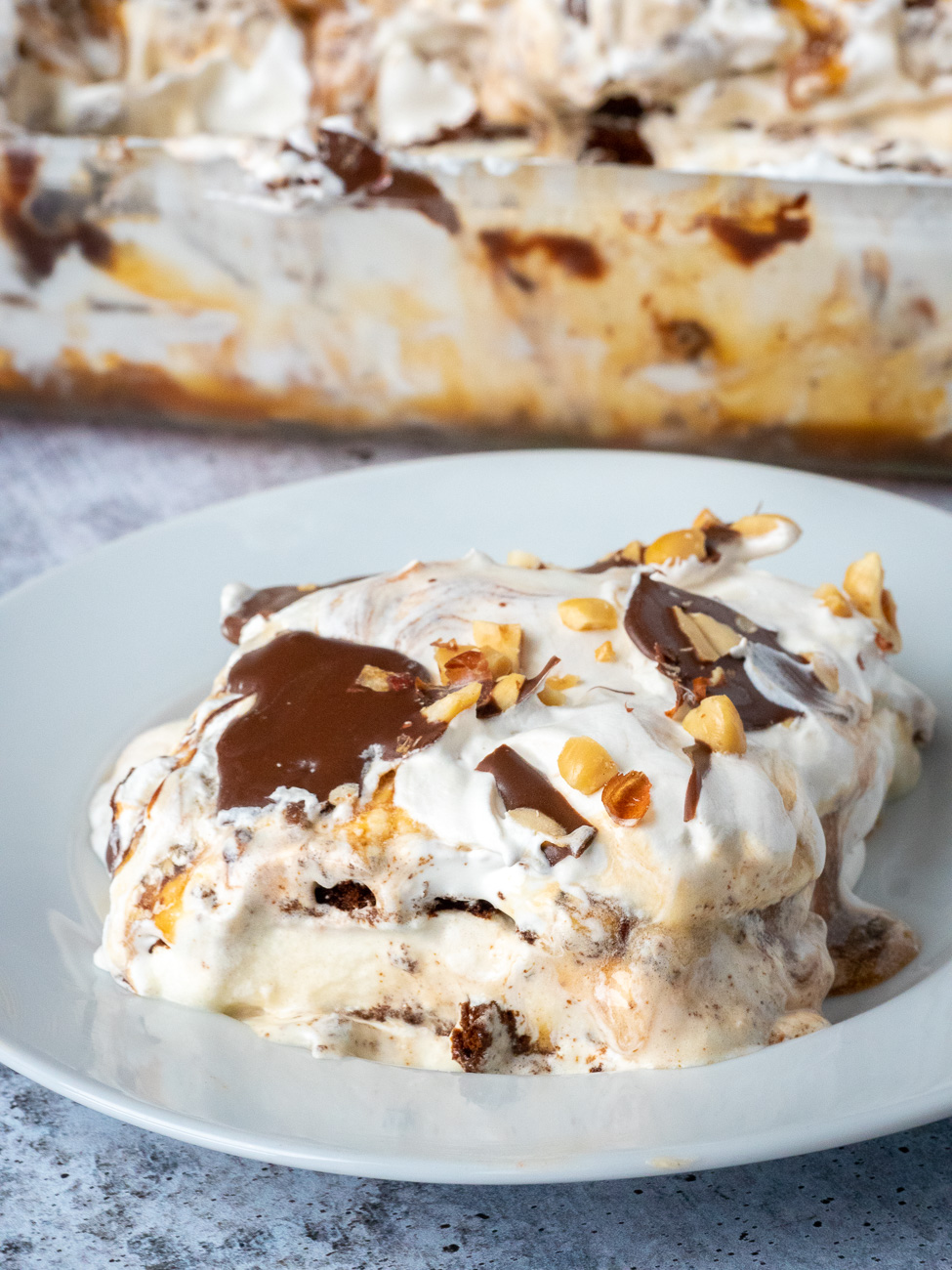 Snickers Ice Cream Sandwich Cake