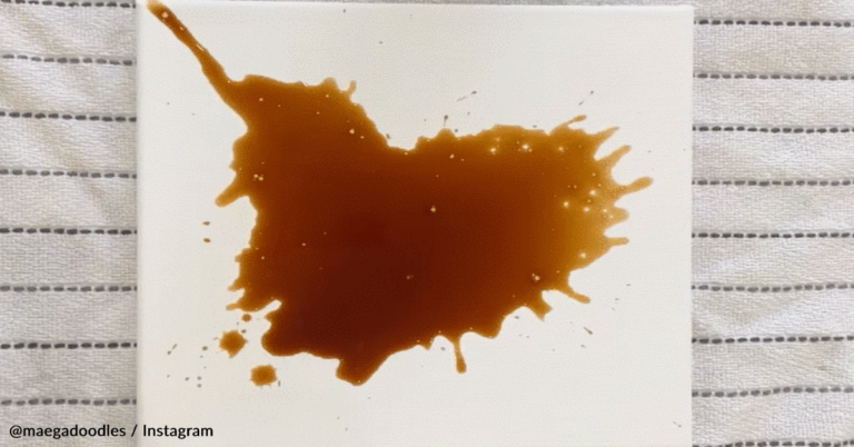 Woman Transforms Coffee Spills Into Beautiful Works Of Art