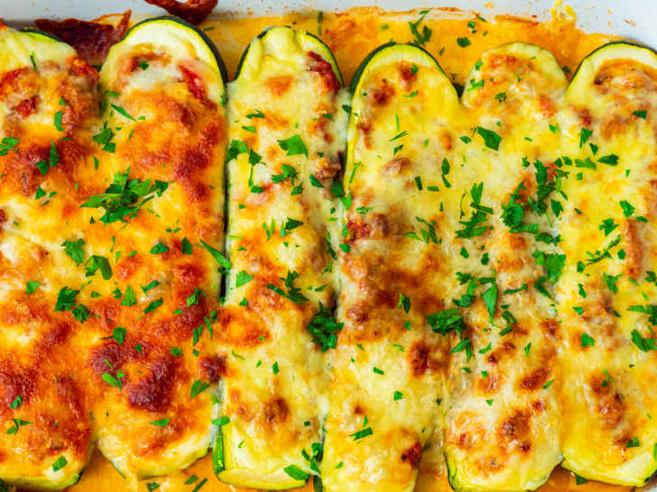 Ground Beef Stuffed Zucchini Boats 12 Tomatoes