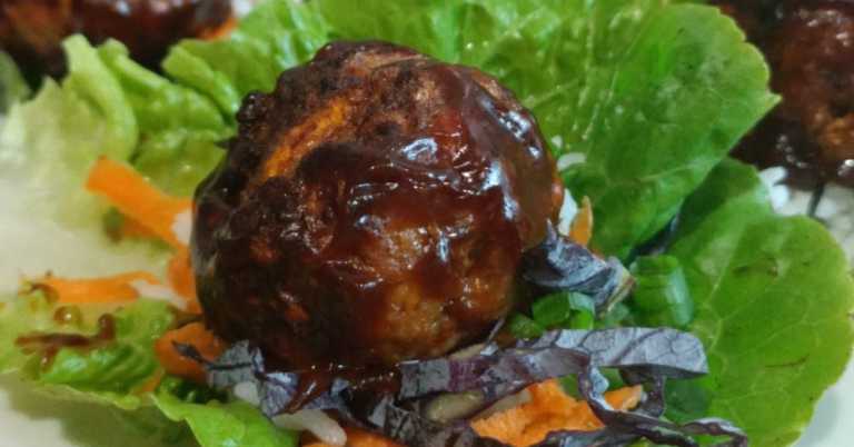 Teriyaki Meatball Lettuce Cups