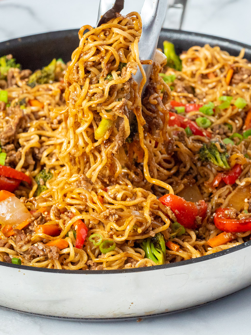 Ground Beef Ramen Skillet