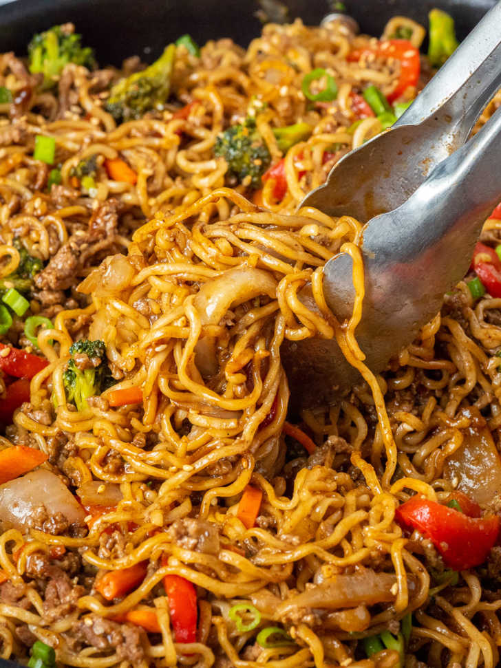 Ground Beef Ramen Skillet | 12 Tomatoes