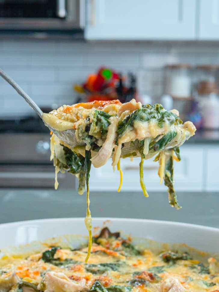 Creamy Chicken Florentine Artichoke Casserole | 12 Tomatoes