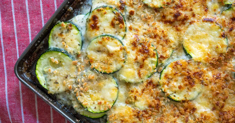 Cheesy Scalloped Zucchini