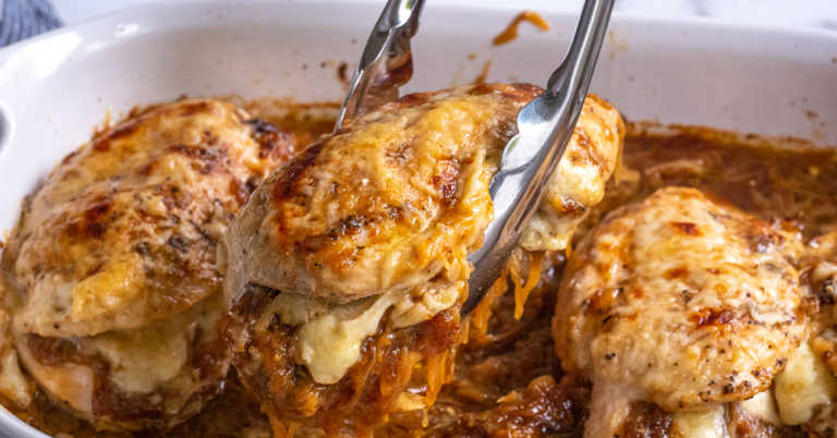 French Onion Stuffed Chicken Breasts