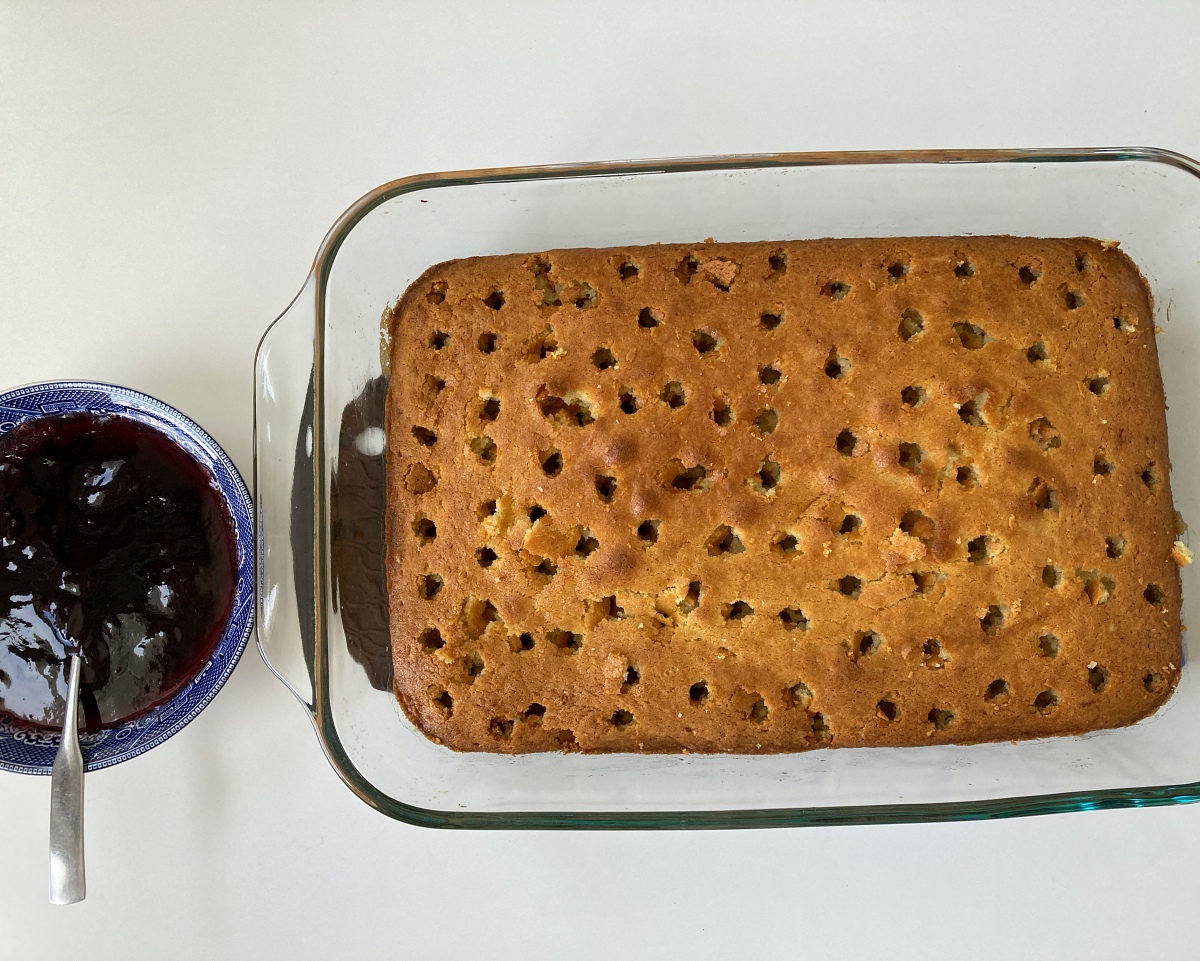 Blackberry Poke Cake 