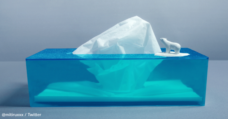 Translucent Tissue Box Turns Ordinary Kleenex Into A Floating Iceberg