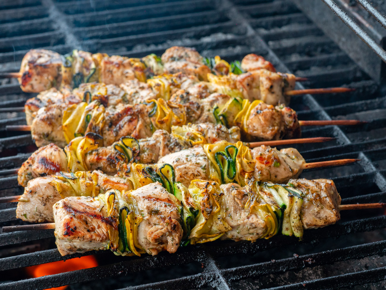 Skewered Zucchini and Yellow Squash