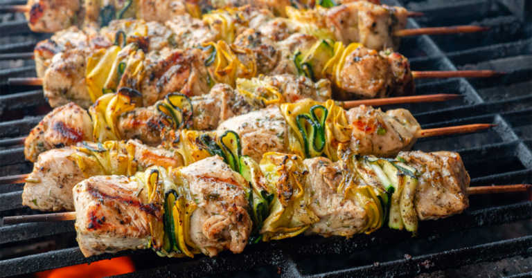 Squash Ribbon Chicken Skewers