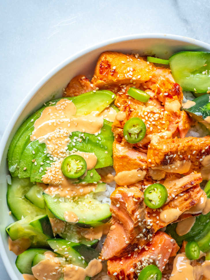 Spicy Salmon Sushi Bowl | 12 Tomatoes