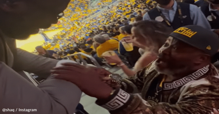Shaq Surprises Fan With Watch At NBA Game