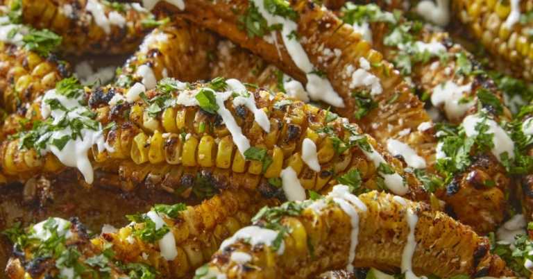 Sheet Pan BBQ Corn Ribs with Lime Crema