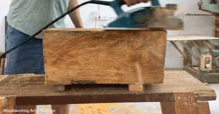 Artist Transforms Slab Of Wood Into A Mini Semi-Truck