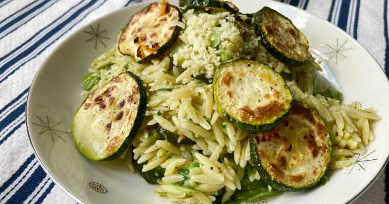 Roasted Zucchini Orzo