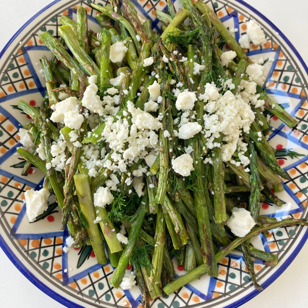 Broiled Asparagus with Feta