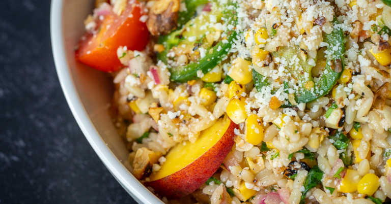 Grilled Corn & Peach Salad