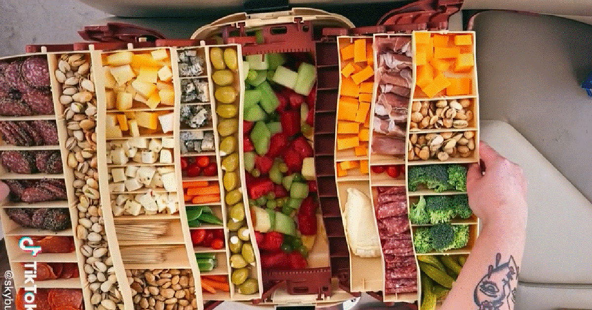 Mom Shows How She Turned A Tackle Box Into Charcuterie Snack Pack