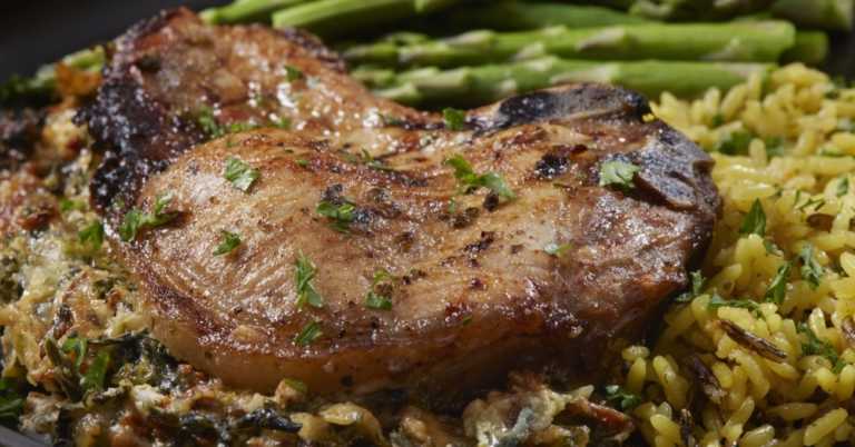 Millionaire Skillet Stuffed Pork Chops