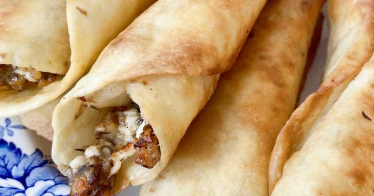 Mushroom Queso Taquitos