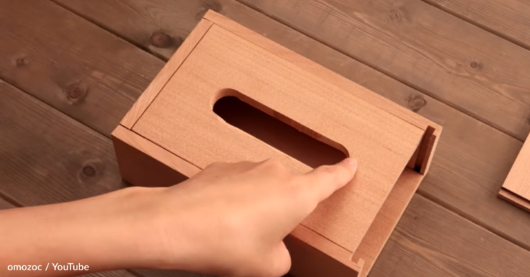 Stop Motion Video Shows Wooden Tissue Box Being Constructed Without Tools