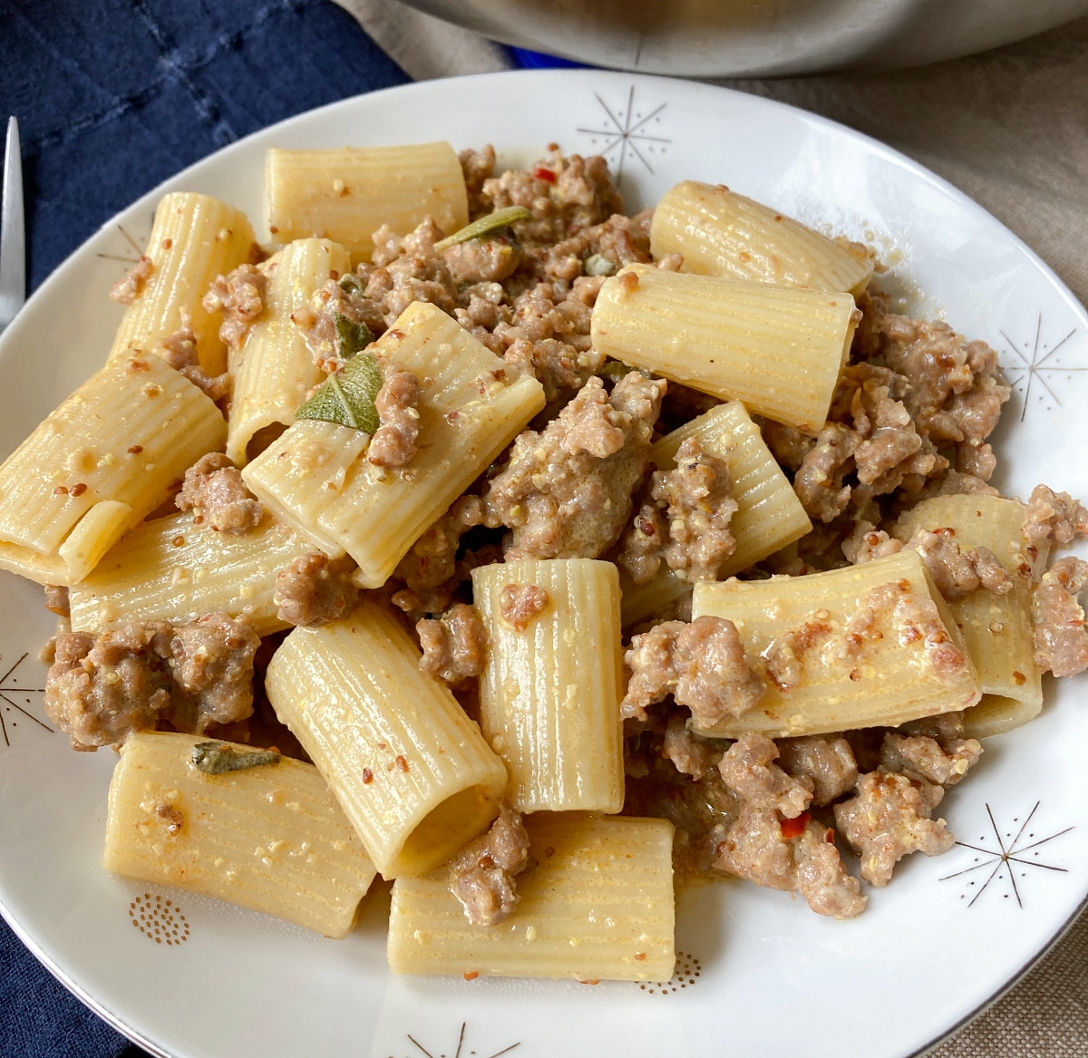 Mustard Sage Sausage Rigatoni