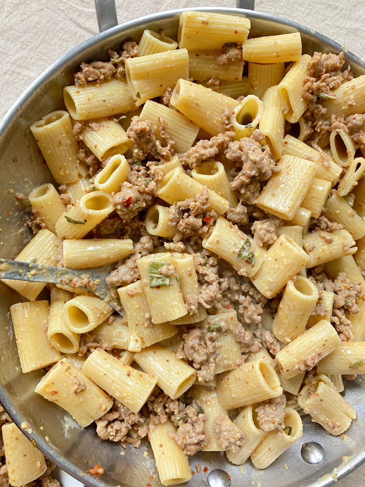 Mustard Sage Sausage Rigatoni