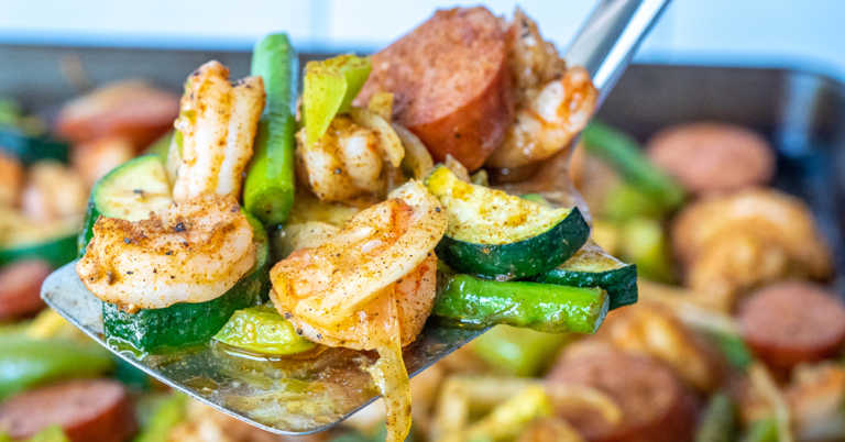 Cajun Shrimp and Veggie Sheet Pan Dinner