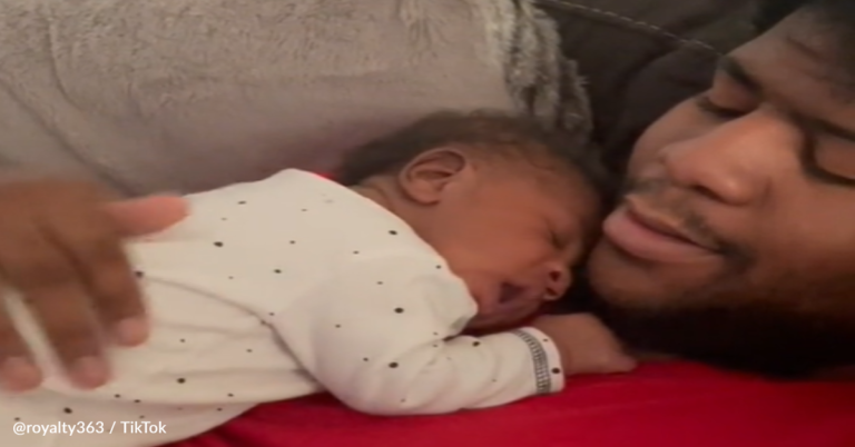 Tiny Baby Gives Dad A ‘Kiss’ In Sweet Viral Video