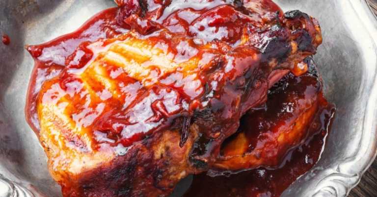 Sticky Glazed Plum Pork Chops