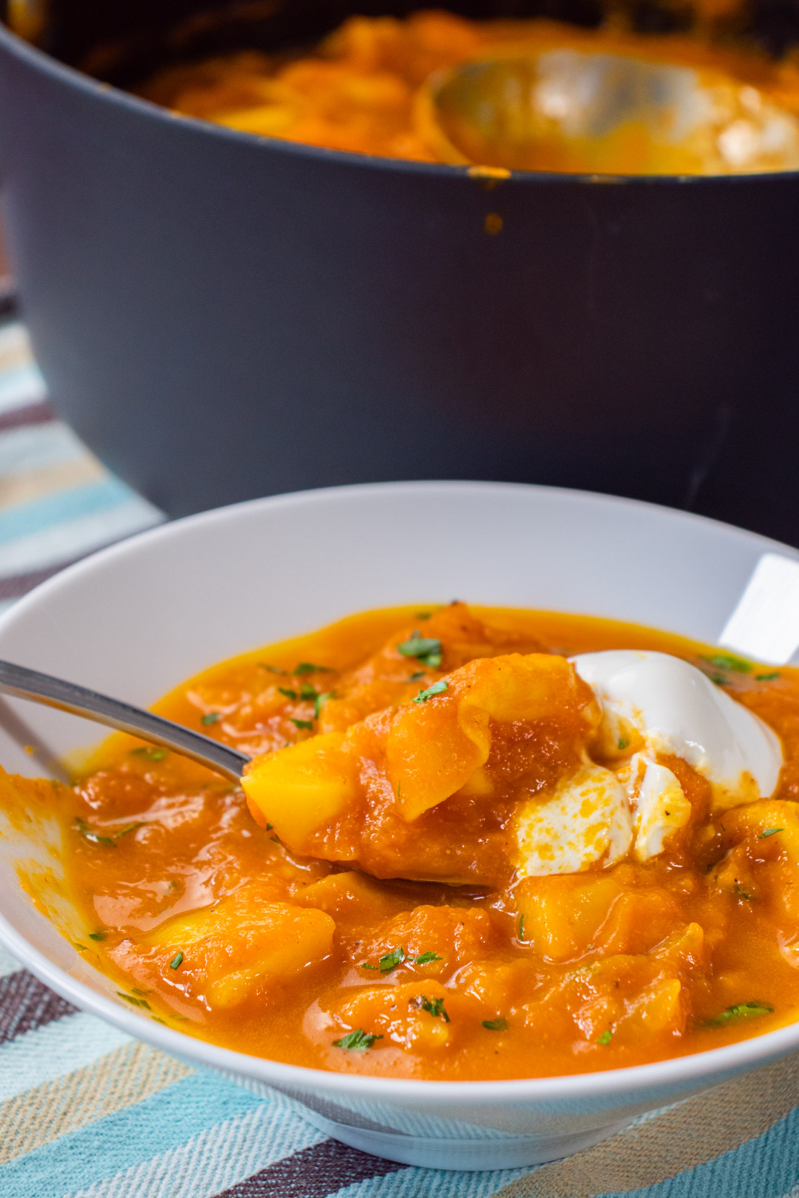 Pumpkin Soup with Tortellini 