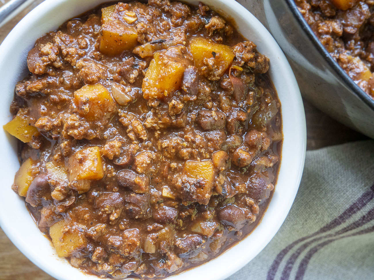 Black Bean Butternut Squash Turkey Chili - All the Healthy Things